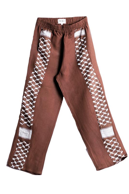 KEFFIYEH MEANDER TROUSERS BROWN