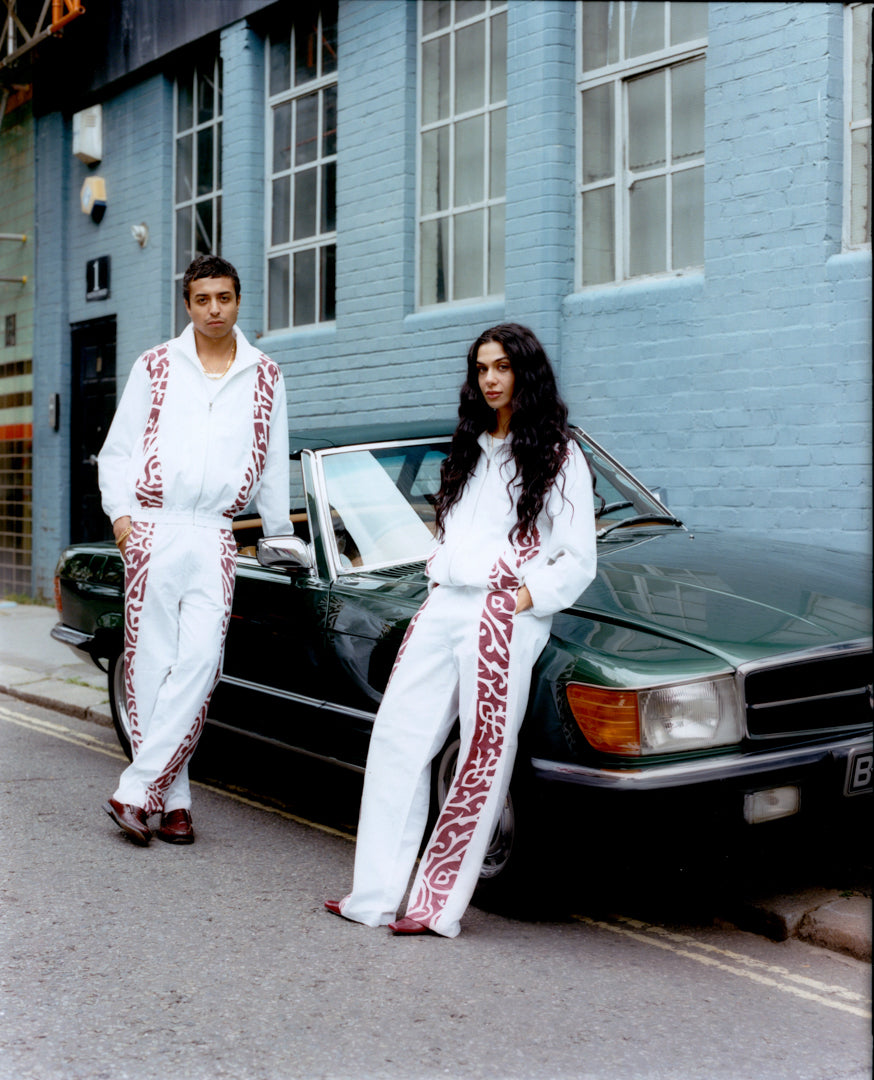 KHAYAMIYA TRACK JACKET WHITE/BURGUNDY