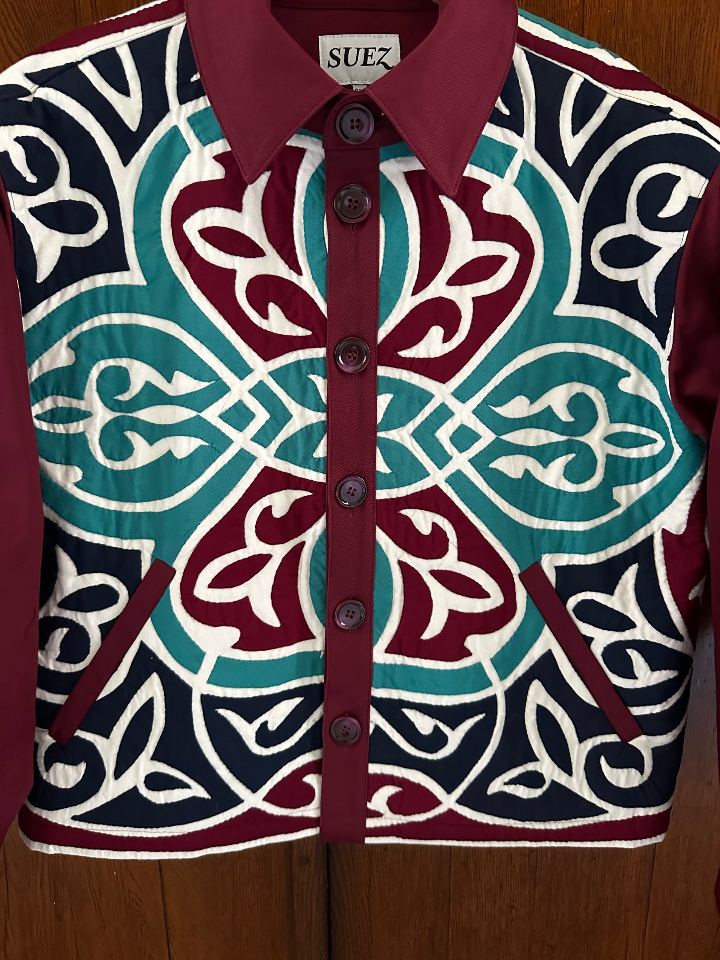 1-OF-A-KIND KHAYAMIYA JACKET BURGUNDY/TURQUOISE