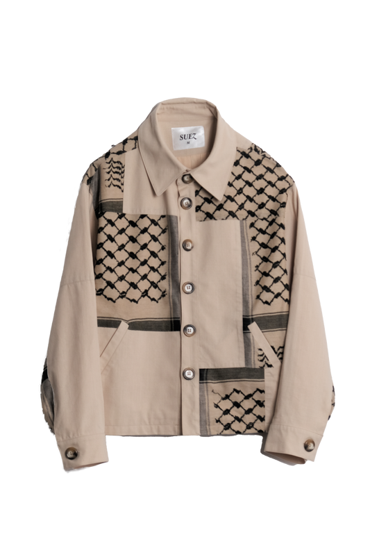 KEFFIYEH PATCHWORK JACKET BEIGE