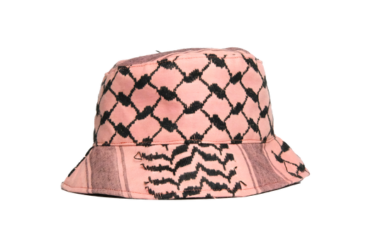 KEFFIYEH BUCKET HAT PINK/BLACK