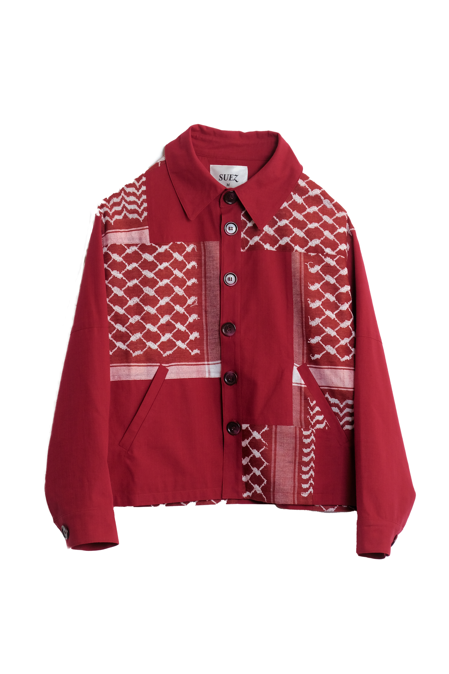 KEFFIYEH PATCHWORK JACKET BURGUNDY