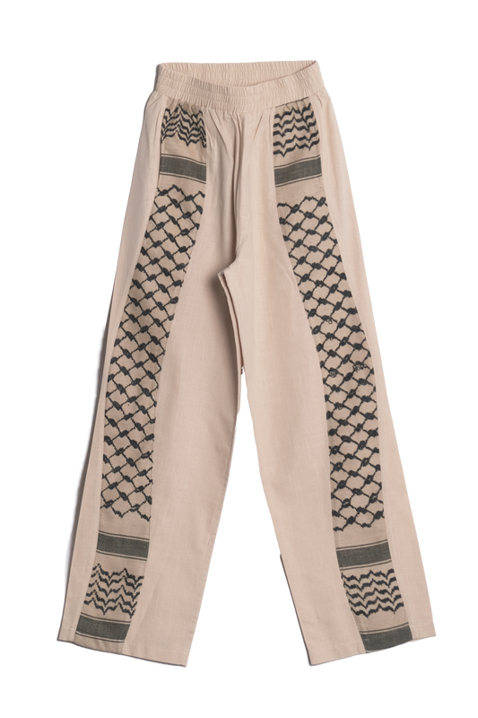 KEFFIYEH MEANDER TROUSERS BEIGE