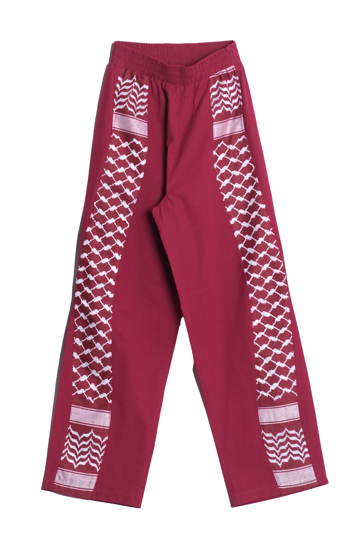 KEFFIYEH MEANDER TROUSERS BURGUNDY