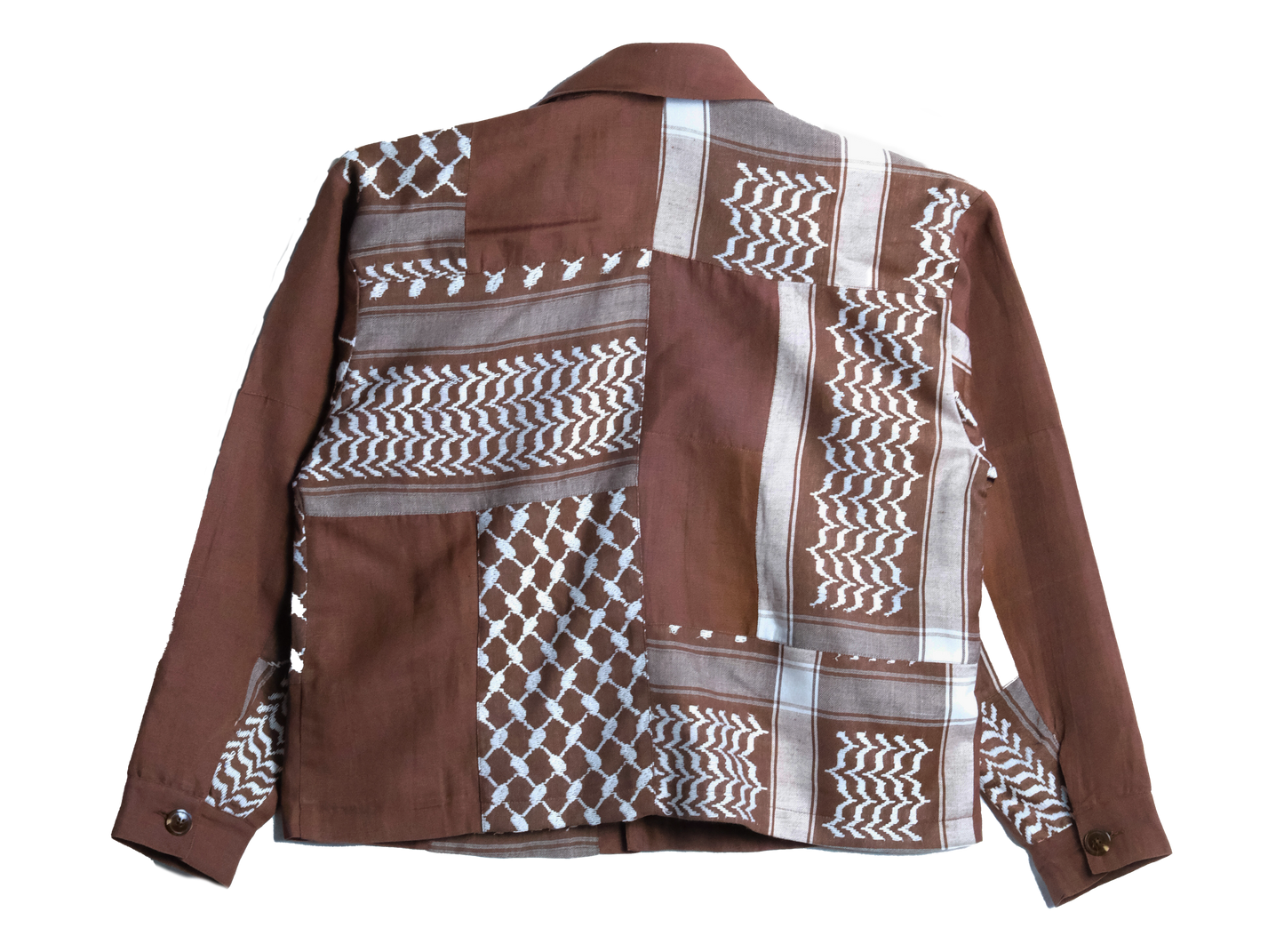 KEFFIYEH PATCHWORK JACKET BROWN