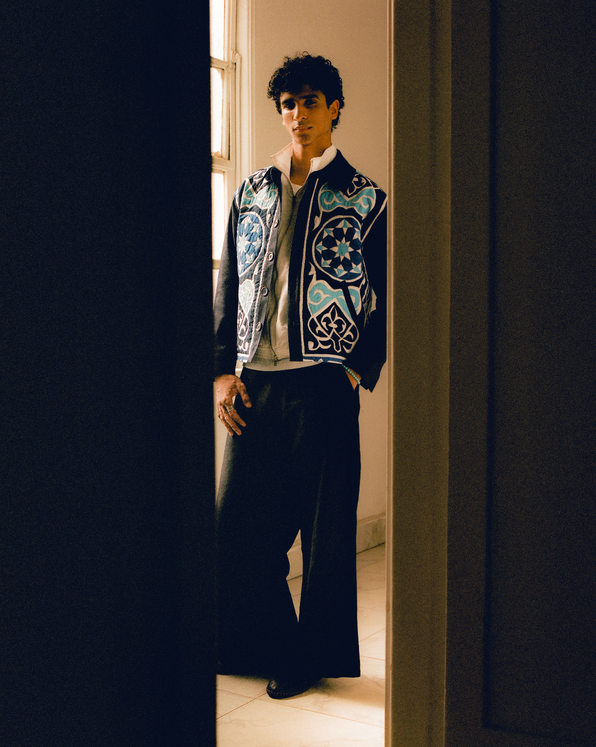 1-OF-A-KIND KHAYAMIYA JACKET BLUE MARBLE