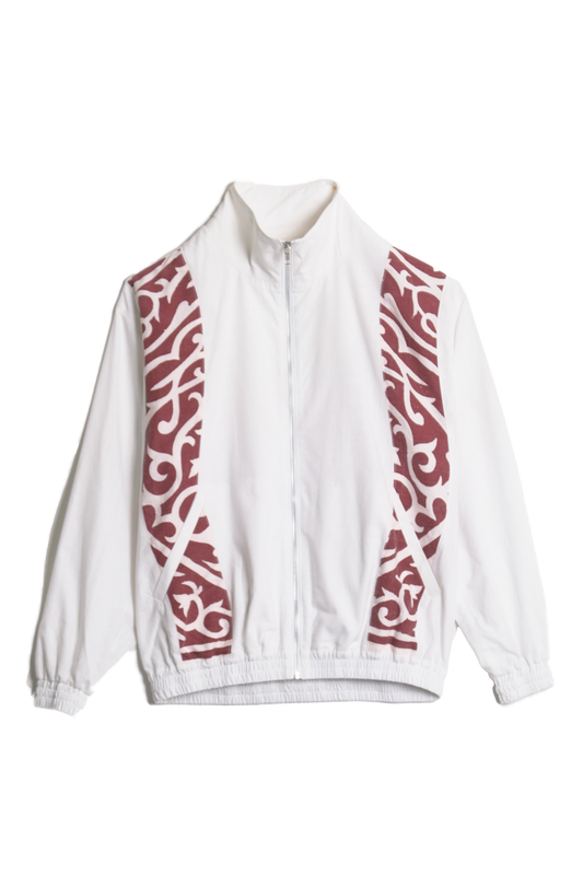 KHAYAMIYA TRACK JACKET WHITE/BURGUNDY