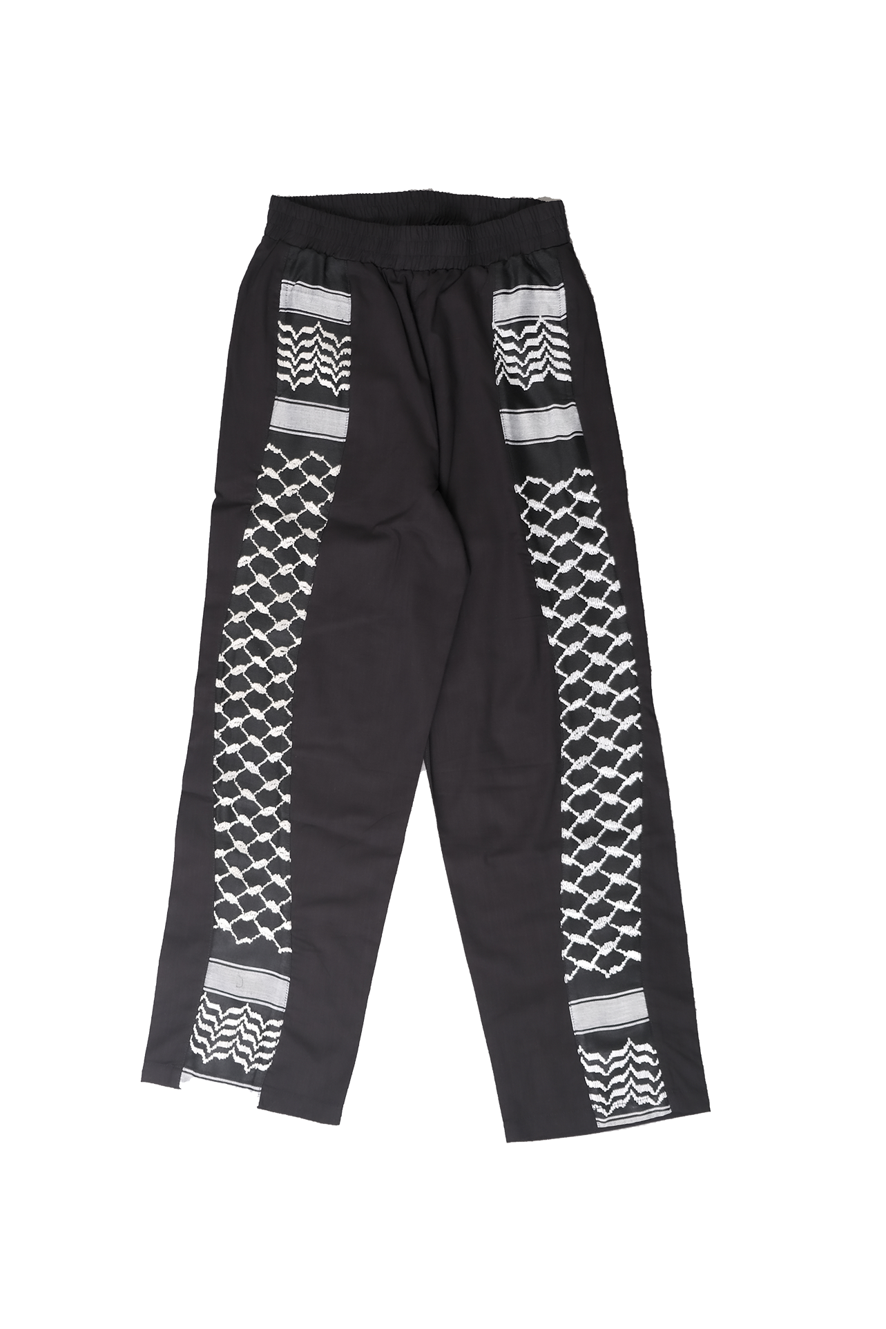 KEFFIYEH MEANDER TROUSERS BLACK