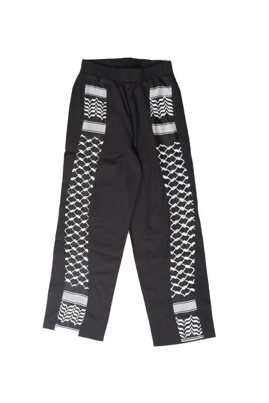 KEFFIYEH MEANDER TROUSERS BLACK