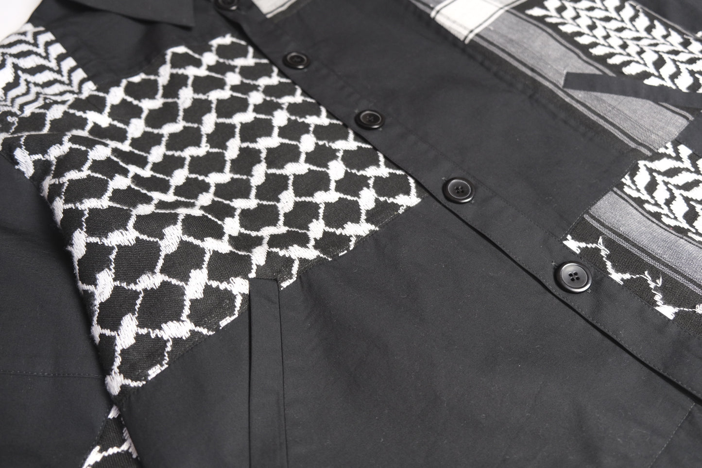 KEFFIYEH PATCHWORK JACKET BLACK